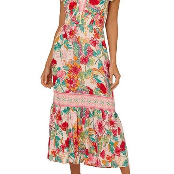 Adrianna Papell Colorful Floral Midi Dress - Picture 3 of 3